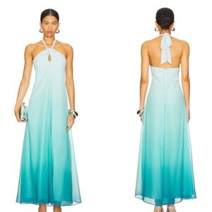 Line & Dot Aden Ombre Maxi Dress in Teal
